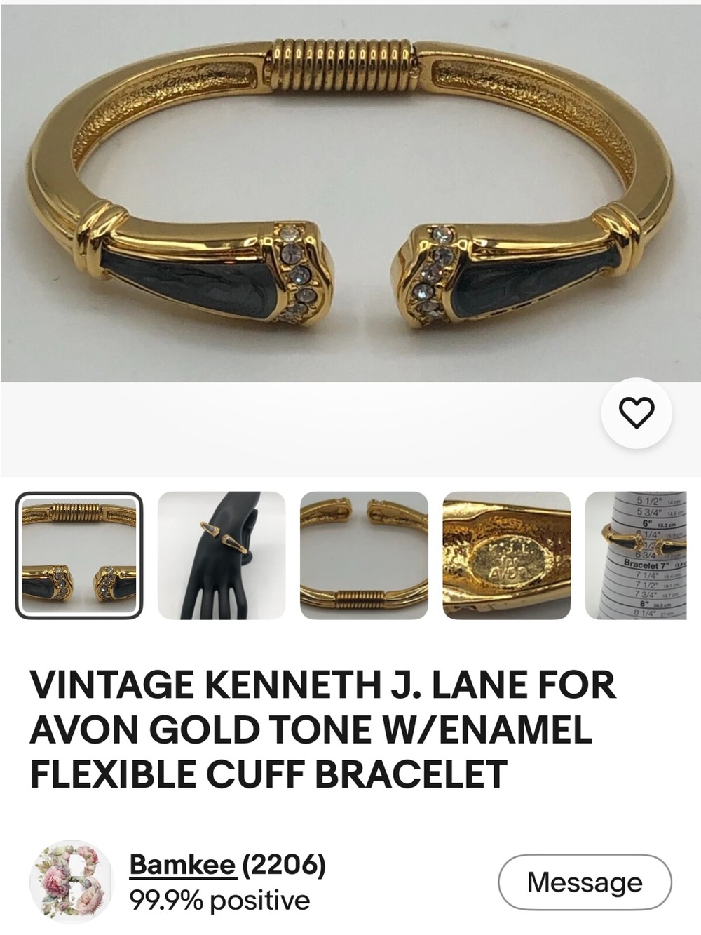 Kenneth Jay Lane Gold Ribbed Open Cuff Bracelet - Picture 4 of 6
